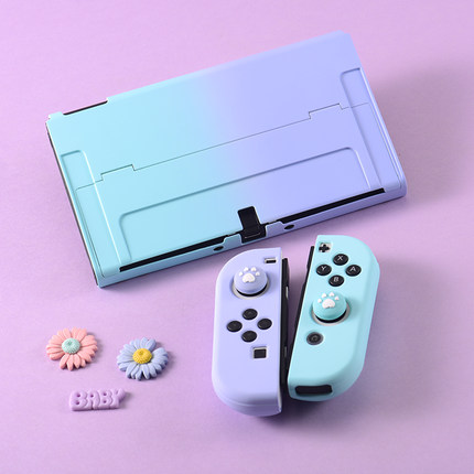 任天堂switch OLED保护壳 游戏机分离式硅胶保护套透气防摔全包围