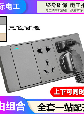 国际电工银灰色118型开关插座
