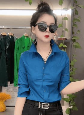 糖果色时尚衬衫女职业OL