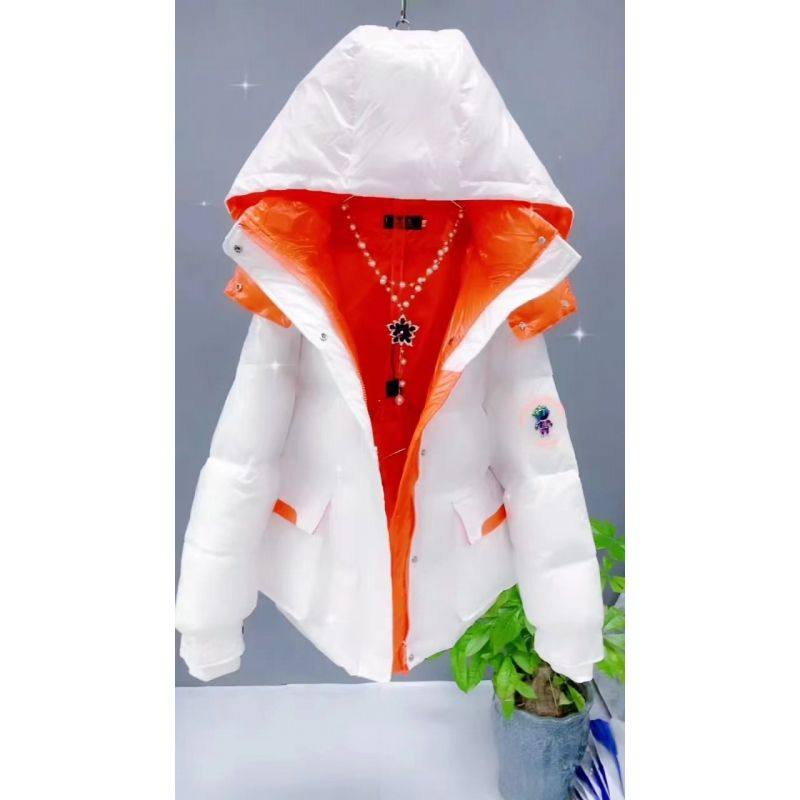 欧货短款免洗棉服女新款撞色拼接保暖羽绒棉服韩版洋气减龄面包服