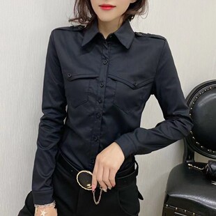 修身 时尚 显瘦上衣百搭 衬衣韩版 工装 洋气衬衫 女职业OL春秋2026新款
