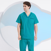 护士服夏 男洗手衣纯棉刷手服夏宠物医生值班服医院工作服加肥短袖