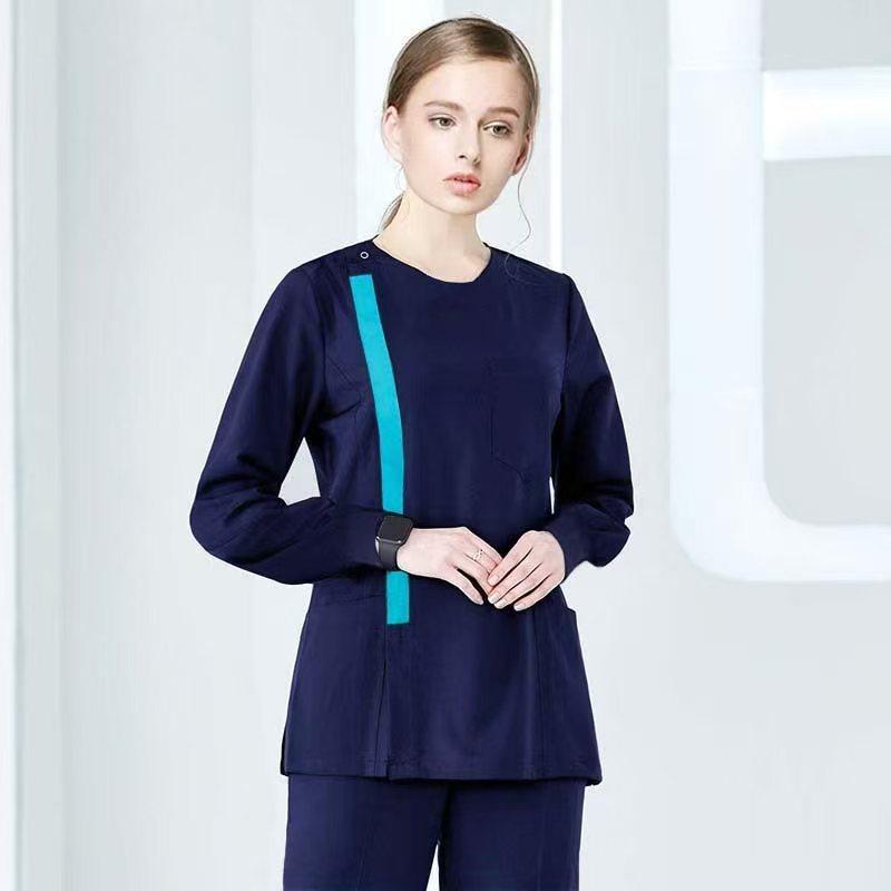 长袖洗手衣医生服纯棉手术衣女美容院工作服牙科拉链刷手服冬制服