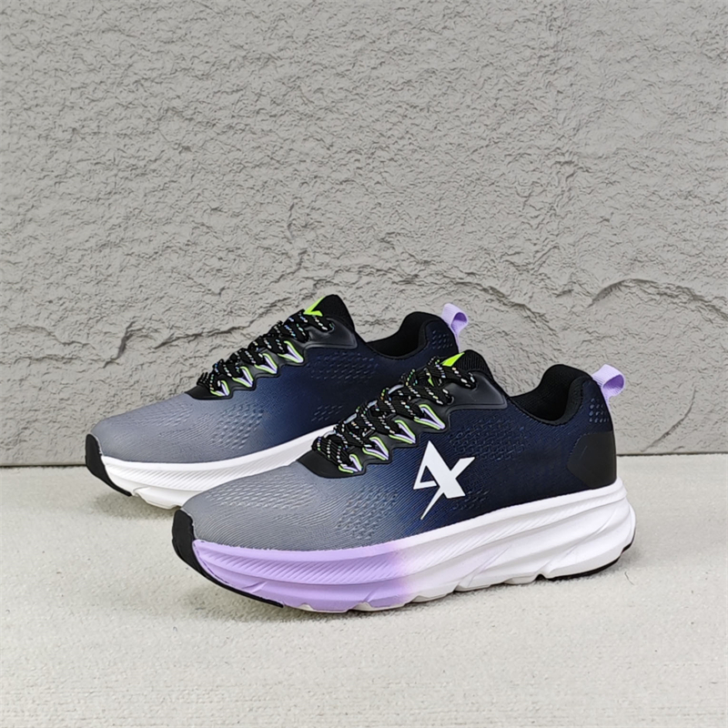 出欧美春夏透气厚底百搭跑步鞋渐变网布减震防滑女款运动休闲鞋