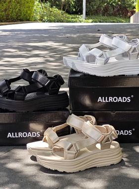出日本柜子15400日元 厚底运动凉鞋缓震足弓支撑ALLROADS沙滩鞋子