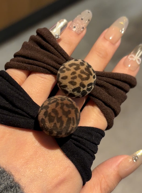 不伤发高颜值豹纹扎头发皮筋ins风时尚简约头绳女高弹力百搭发圈