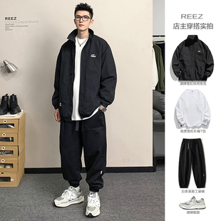 REEZ 日系工装 夹克外套男春季 户外立领防风冲锋衣潮牌 店主穿搭