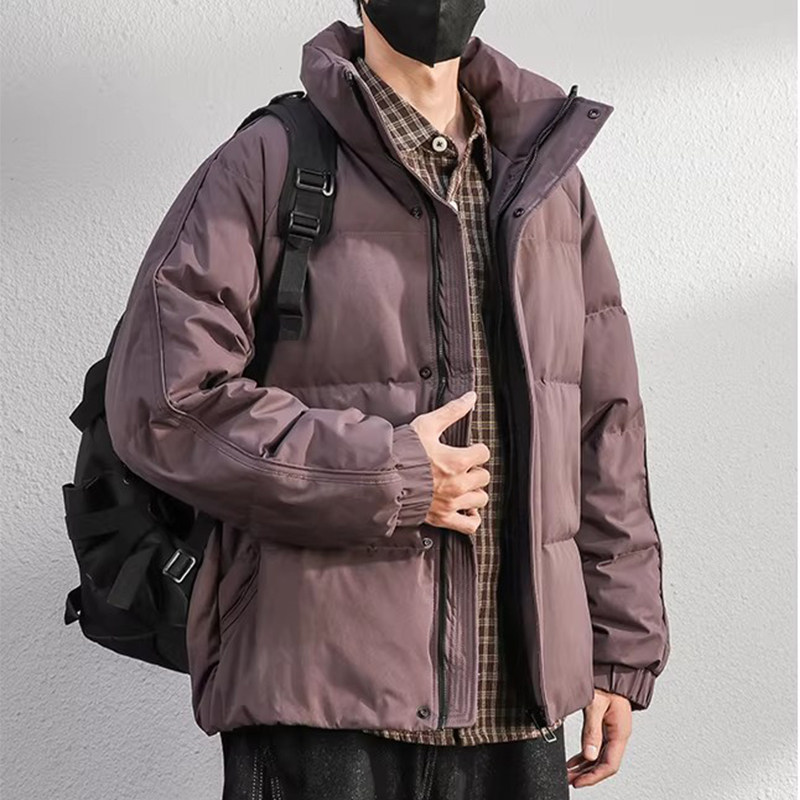 高充90白鸭绒蓬松感紫色羽绒服
