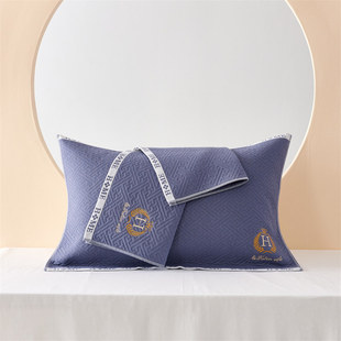 纯棉纱布枕巾一对装加厚八层家用全棉吸汗不掉毛高端纯色男士女士