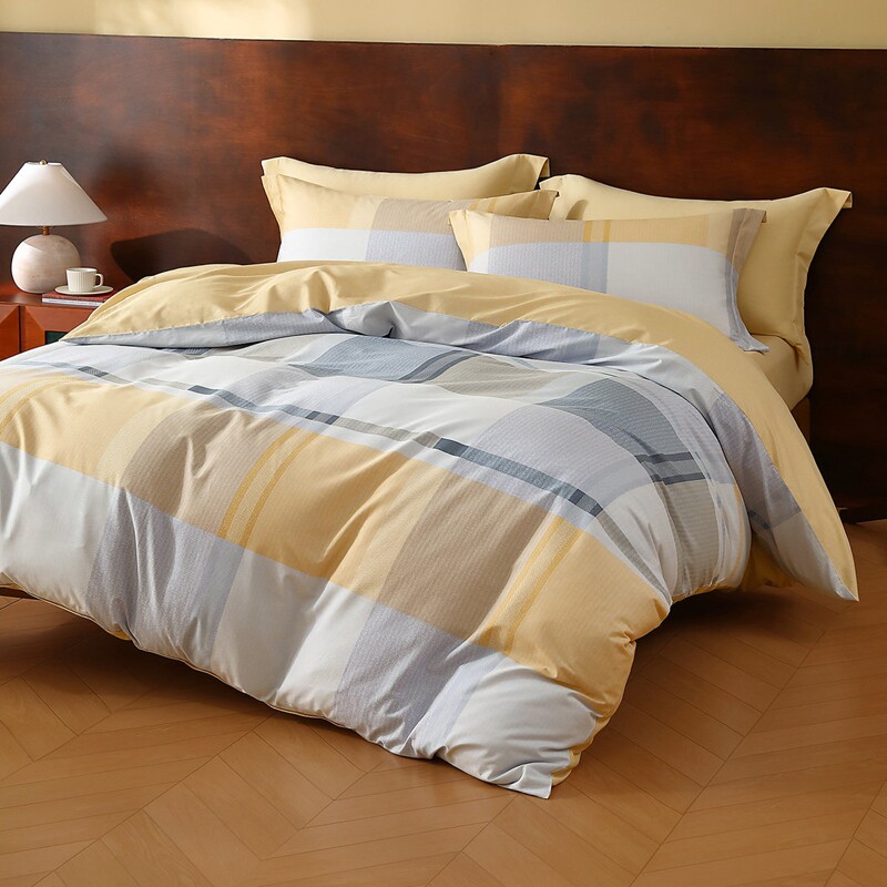 水星家纺全棉被套200x230纯棉150x200全棉简约条纹220x240被芯罩