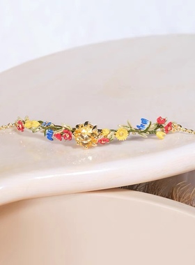 手工珐琅旭日富士山手链