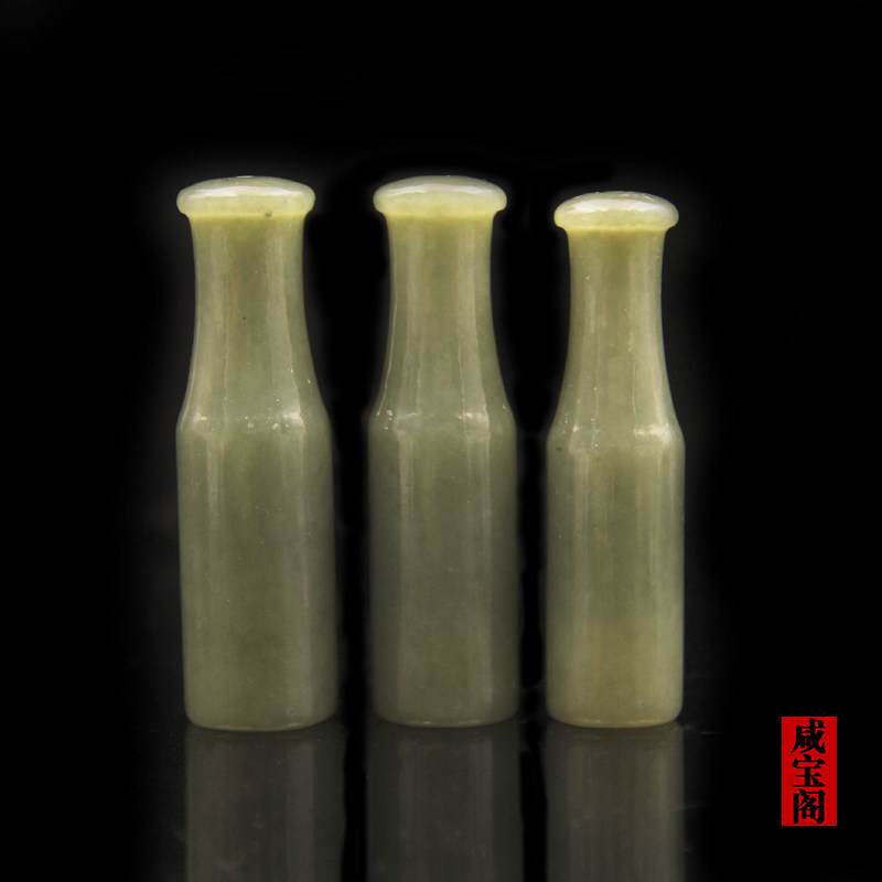咸宝阁 旱烟袋配件和田玉青白玉烟嘴老式烟斗烟具精品推荐款