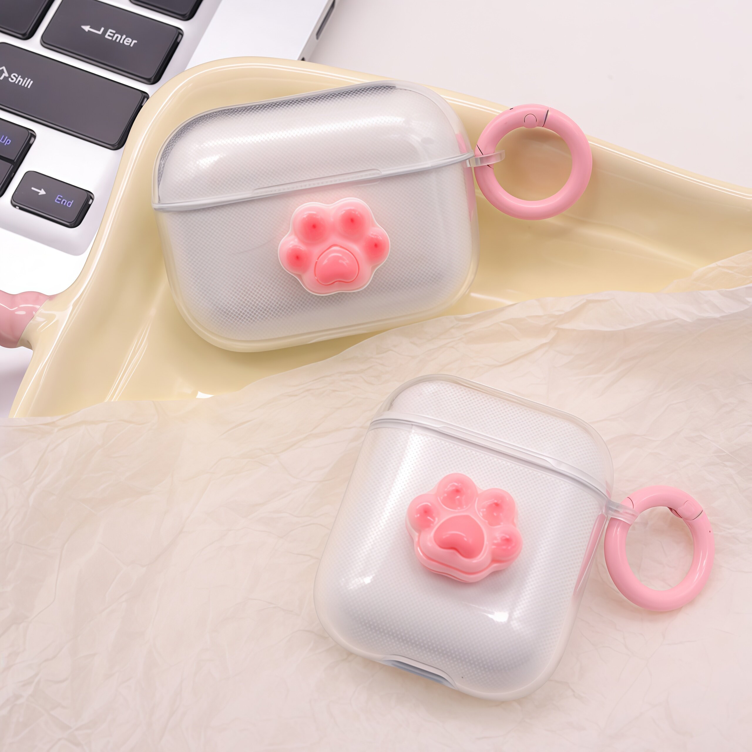 猫爪，适用苹果airpodspro4代保护套防撞软壳1/2代无线蓝牙耳机充电仓保护软壳防摔pro3代防猫咬卡通外壳