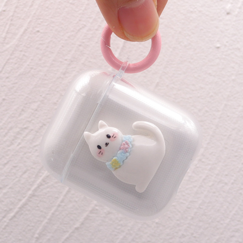 猫咪适用苹果airpodspro3代保护套防撞软壳1/2代无线蓝牙耳机充电仓保护软壳防摔pro4代防猫咬卡通外壳Apple