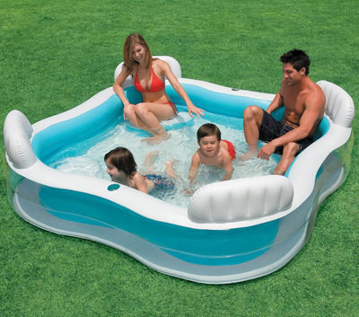 原装正品INTEX靠背充气家庭戏水池 婴幼儿游泳池 沙池 海洋球池
