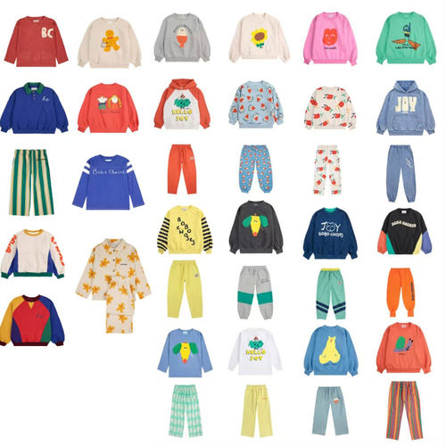 【清仓】BC春夏新款男女童休闲可爱印花长袖卫衣卫裤套装