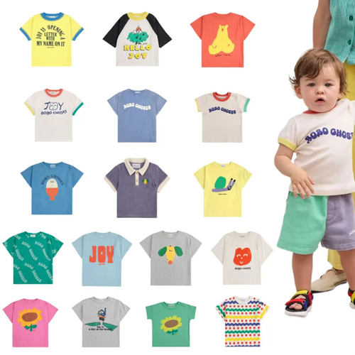 【清仓】夏季新款BC休闲上衣男女儿童可爱印花纯棉圆领短袖T恤
