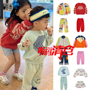 【亏本清仓】BC春秋卡通纯棉卫衣裤子男女童套装外套儿童套头上衣