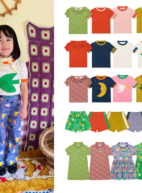 【清仓】MP系列夏季男女童短袖T恤花边领打底衫短裤套装连衣裙