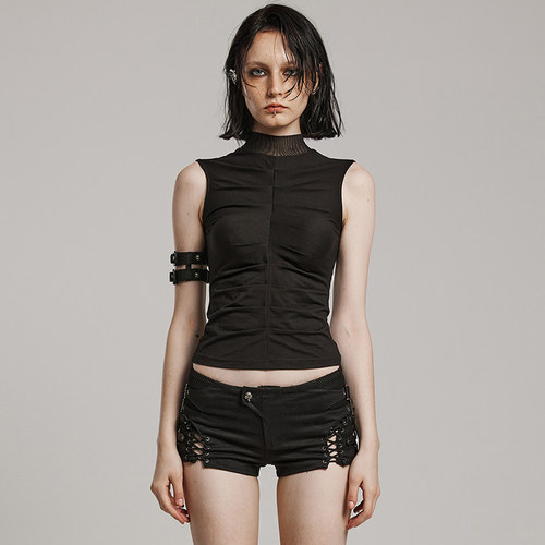 ╋魔叹╋PUNKRAVE街头朋克哥特GOTHIC帅气骨架无袖背心女T恤WT820