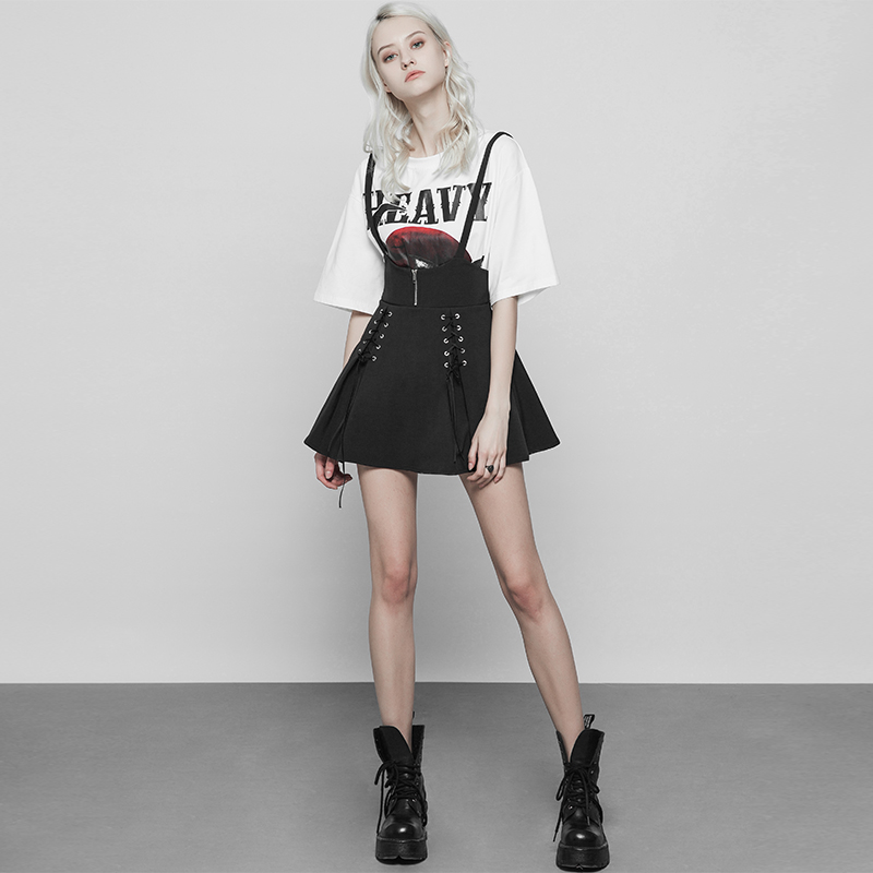 PUNKRAVE哥特个性帅气背带裙