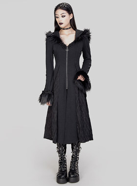 ╋魔叹╋RNG朋克PUNK哥特GOTHIC视觉COS暗黑连帽长风衣外套JA2440
