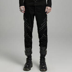 ╋魔叹╋PUNKRAVE朋克哥特GOTHIC金属摇滚破旧感休闲男长裤 WK630