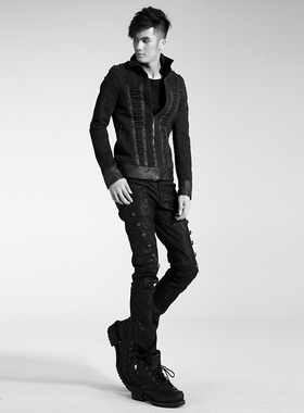 ╋魔叹╋ PUNKRAVE蒸汽朋克摇滚重金属游击CS中性款包腿长裤 K136