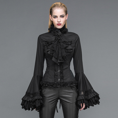 配领花哥特GOTHIC洛丽塔长袖衬衫