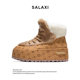 Salaxi 短靴男女 雪地靴加绒保暖厚底时尚 莎莱茜琥珀流光冬季 新款