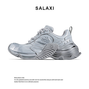 Salaxi/莎莱茜新款圆月弯刀老爹鞋男女款百搭轻便时尚运动休闲鞋