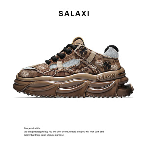 Salaxi沙丘废土风海浪重工水洗凉感男鞋做旧百搭低帮休闲老爹鞋