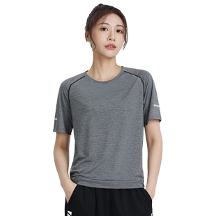运动t恤女夏季冰丝速干透气短袖运动上衣跑步健身瑜伽服宽松大码