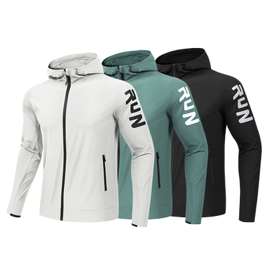 运动外套男防风防水防雨跑步连帽