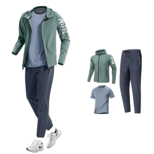 运动套装男士速干跑步健身服新款冬季防风户外休闲骑行登山训练服