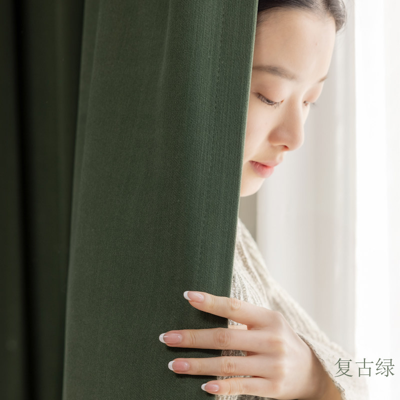 卧室遮光窗帘雪尼尔面料高级轻奢全屋定制遮光布成品窗纱布艺简约