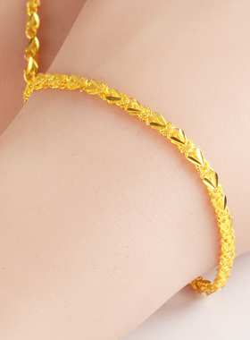 黄金手链9999足金女款真金手镯小鱼美妆链纯金首饰按克送礼物