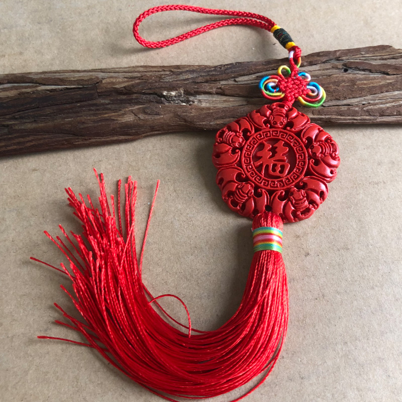 福在前眼吊坠天然朱砂五福临门蝙蝠挂件五福圆满挂件福字挂坠祝寿