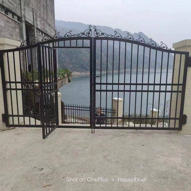 锌钢大门定做农村小区别墅铁艺焊接大门对开门单开门推拉门优惠中