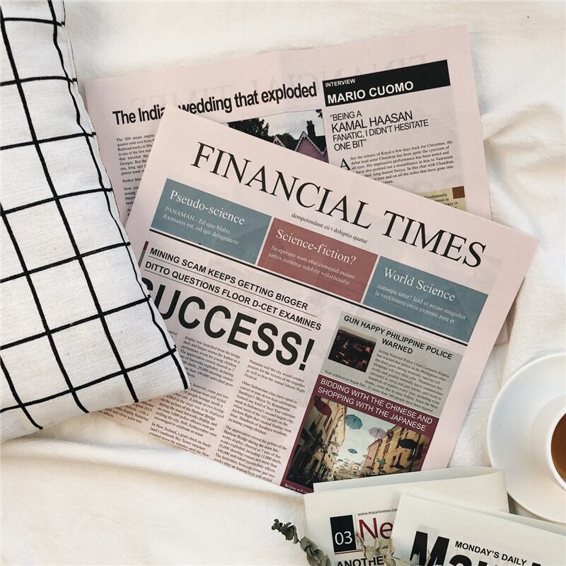 拍照道具摆拍isn风英文报纸饰品