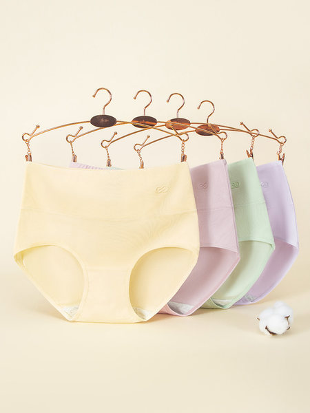 Pastel women’s panties displayed on hangers