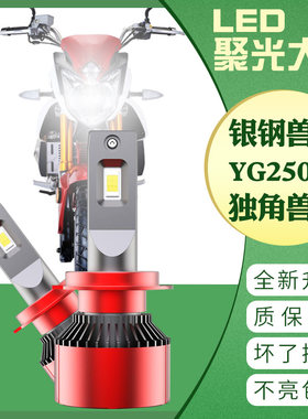 适用于银钢兽YG250-NT独角兽改装LED大灯灯泡 超亮强光车灯原装灯