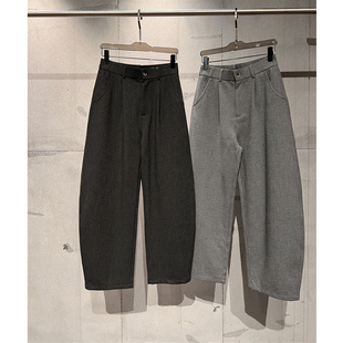 羊毛混纺再生纤维素立体裁剪解构轻柔垂顺廓形宽松休闲休闲长裤 男