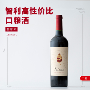 高性价比口粮酒 智利中央山谷叶迈赤霞珠干红葡萄酒 整箱六瓶299