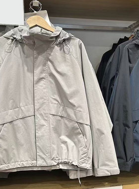 日单 春季新款男士情侣款户外工装防风立领连帽夹克外套475038