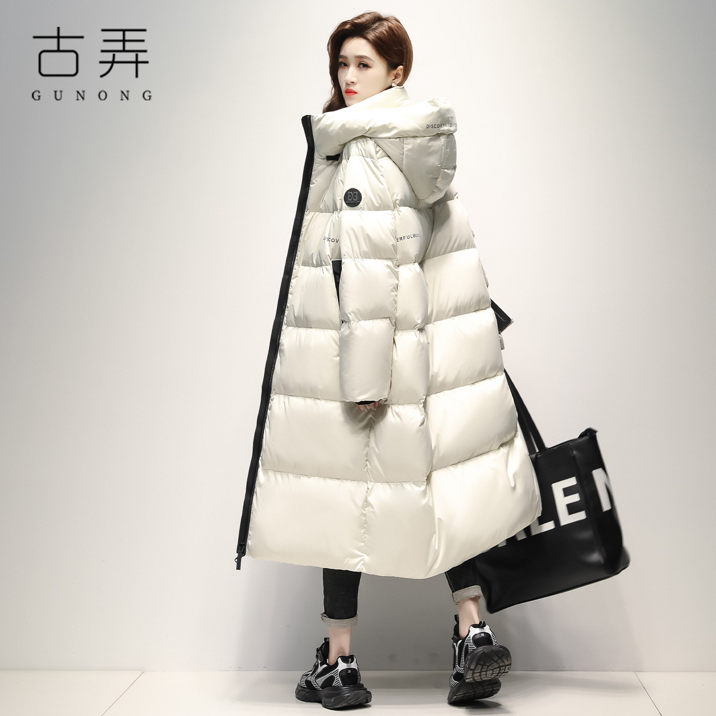 古弄过膝长款羽绒服女2025新款冬季加厚保暖高级感时尚鸭绒厚外套,女装/女士精品,羽绒服,淘宝优惠券,粉丝福利购,淘宝优惠卷