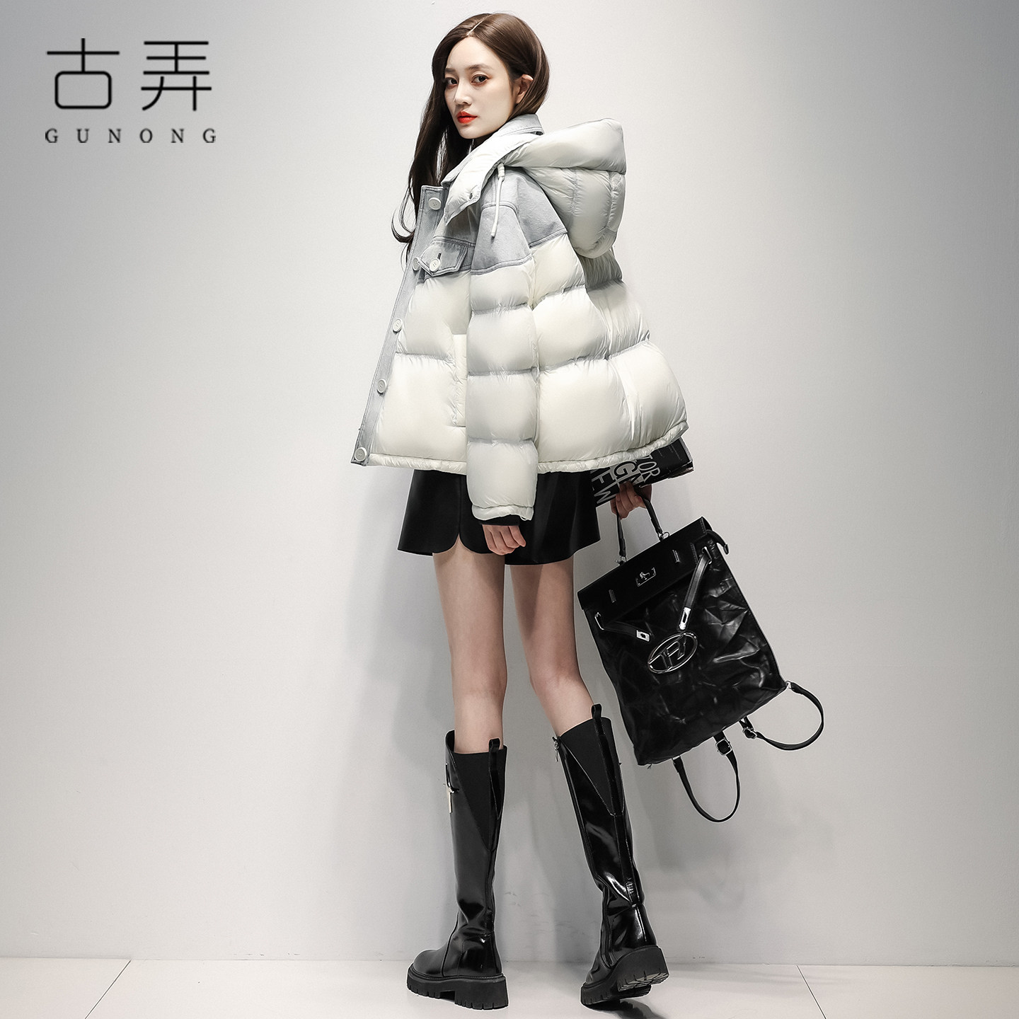 古弄拼接短款羽绒服女2025冬季新款小个子时尚面包服宽松显瘦女装,女装/女士精品,羽绒服,淘宝优惠券,粉丝福利购,淘宝优惠卷