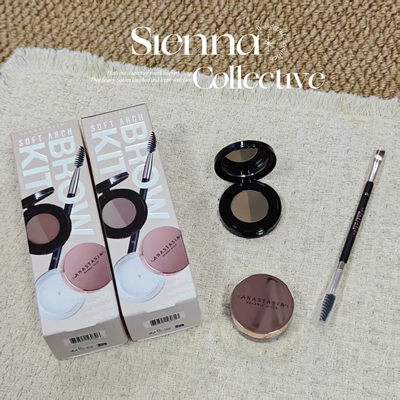 海淘现货 Anastasia/ABH三件套 /双色柔雾眉粉/定型/soft brown