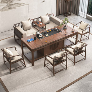 新中式实木茶桌椅组合2026新款罗汉茶床泡茶桌办公室家用高端茶台