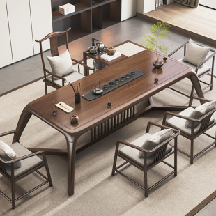 茶桌办公室实木2026新款 家用客厅茶桌椅组合罗汉床茶具茶台一整套